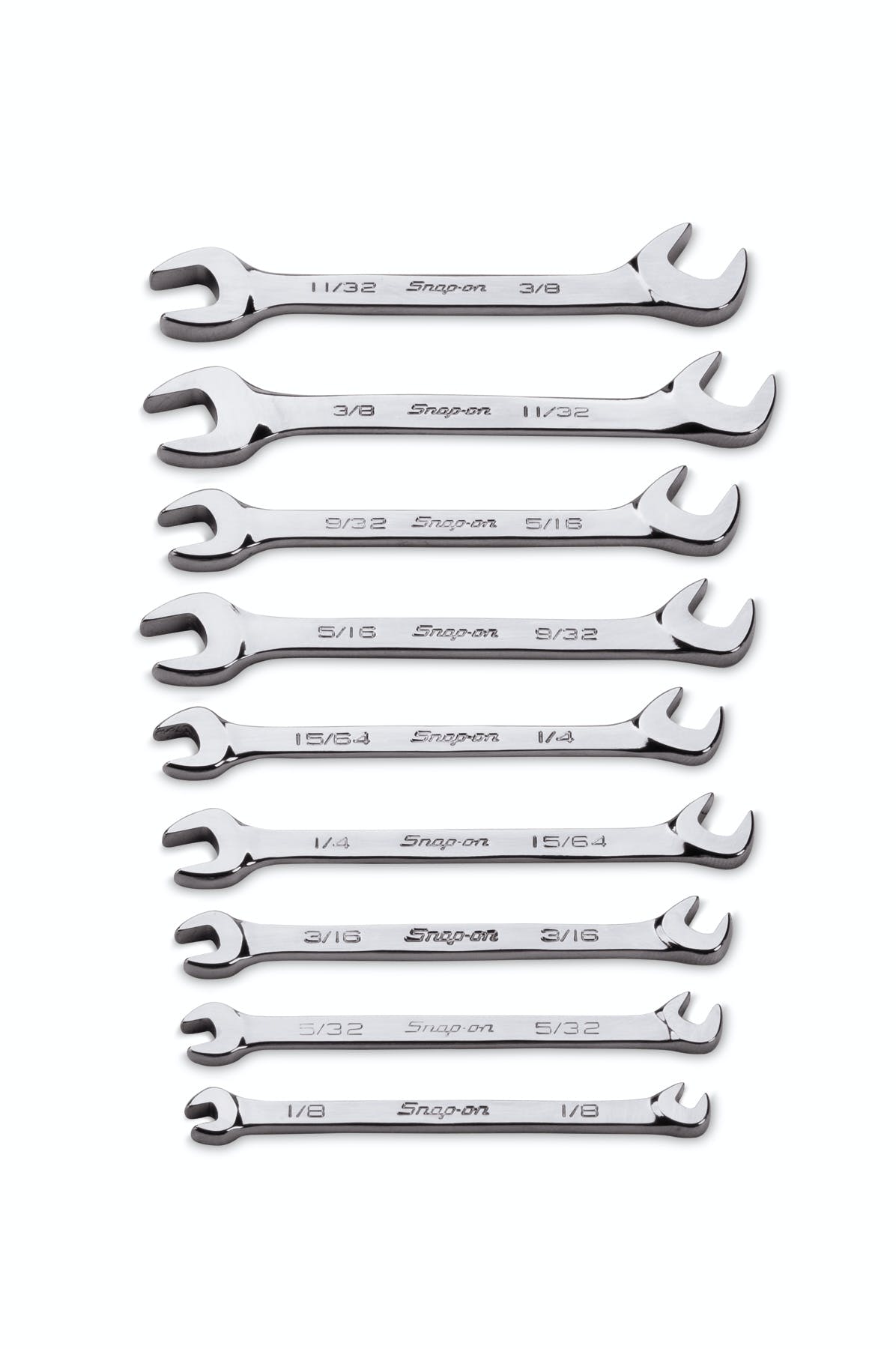 9 pc SAE 15°/60° Offset Open-End Ignition Wrench Set (1/8-3/8 9 pc SAE 15°/60° Offset Open-End Ignition Wrench Set (1/8-3/8